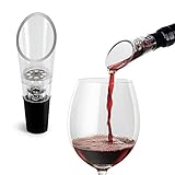 TenTen Labs WeinBelüfter und Weinverschluss (2er-Pack) – Premium Belüfter und Flaschenverschluss – Rotwein Aerator Set – Geschenkebox inkludiert (Schwarz)