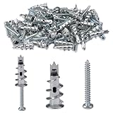 40 Stück Selbstbohrender GipskartondüBel Metall, Hohlraumdübel Metall mit Schrauben, Gipskartondübel Selbstbohrender Rigipsdübel, Dübel Rigipswand zur Befestigung in Beton, Ziegeln, Gipsbauplatten Uvm