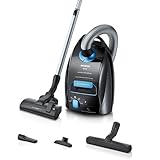 Siemens Staubsauger mit Beutel Q5.0 Extreme silencePower VSQ5X1232, für Allergiker, Hygiene-Filter, Starke Saugleistung: Parkett, Teppich, Fliesen, langes Kabel, Made in Germany, 850 W, schwarz