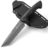 DRACHENADER Tanto Messer Feststehendes Survival Messer Gürtelmesser outdoor Überlebensmesser Full Tang mit ABS- Griff und Scheide