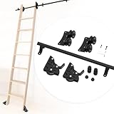 Rollende Bibliotheksleiter, Hardware-Kit (ohne Leiter), Rundrohr-Schiebe-Bibliotheks-Hardware, Bodenrolle mit Bremse, 3 Jahre Garantie