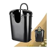 PluviaPro Schlauchhalter, Gartenschlauchbox, geeignet für Schläuche bis zu 7.5/15 m Länge, Gartenschlauchhalter für Garten, Terrasse, Hof, Garage, Schwarz