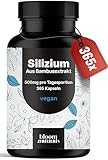 Silizium Hochdosiert Kapseln - 365 Kapseln mit 500mg pro Tagesportion - Organisches Silizium - Vegan & Produziert in Deutschland - Verpackung kann variieren - Laborgeprüft