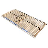 Madera 7 Zonen Lattenrost zur Selbstmontage, mit 28 Leisten, extra stabil durch durchgehende Holme, Größe: 140 x 200 cm