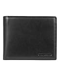 Leandro Lido Kunstleder Geldbeutel Kartenhalter Geldbörse Herren, Damen mit Münzfach, Sichtfach, dünn, klein, kompakt, minimalistisch mit Geschenkbox Classic Brieftasche (Schwarz)