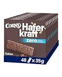 Haferriegel Corny Haferkraft Zero Kakao, ohne Zuckerzusatz, 125 kcal pro Riegel, vegan, 48x35g
