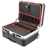 HMF 15602-02 Werkzeugtrolley leer, Werkzeugkoffer aus ABS-Kunststoff mit Rollen | 47 x 40 x 24,5 cm