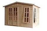 TIMBELA M334FB Garten Holzhaus, Großes multifunktionales Holz Gartenhaus B332xT222xH232 cm/6m2, Modernes Gartenhaus als Home-Office, Abschließbares, Home Office im Garten oder Garten-Studio