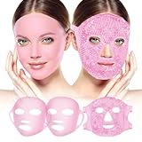 my novel things 3 Stück Kühlmaske Gesicht, Eismaske, Silikon Gesichtsmaske, Augenmaske Kühlend wiederverwendbar, Hautpflege Set für Frauen, Reduziert Gesicht Schwellungen, Dunkle Kreise, Kopfschmerzen