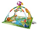 Fisher-Price Rainforest Erlebnisdecke Baby | Krabbeldecke für Baby mit Spielbogen | Dschungel mit Musik und Licht | Spieldecke | Babyspielzeug Erstausstattung Neugeborene, GXC35