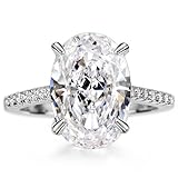 Michooyel Sterling Silber Ringe 4ct Oval Cut Verlobungsring für Damen, Ehering Versprechensring 925 Cubic Zirkonia Ovaler Cut, Engagement Ring