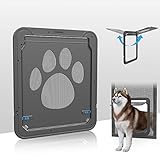 PETLESO Haustierklappe für Fliegengittertür Hundeklappe Katzenklappe Fliegengitter mit Magnetverschluss Einfache Installation Hundetür für Katzen/Hunde (42cm * 37cm)