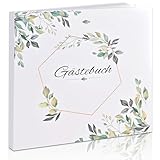 Tigvio Gästebuch Hochzeit, 120 Seiten Gästebuch, Hochzeit Gästebuch 21 x 21 cm, Gästebuch Blanko für Taufe Hochzeiten Jubiläen Geburtstage Party, Ideal Hochzeitsgeschenk für Hochzeitspaar