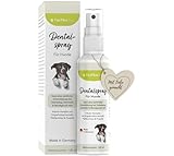 EXVital TierPlus Dentalspray für Hunde, gegen Zahnbelag, Zahnstein & Mundgeruch, natürliche Zahnreinigung & Zahnsteinentferner, 100 ml Sprühflasche, 100% natürlich & ohne Zusätze, Made in Germany