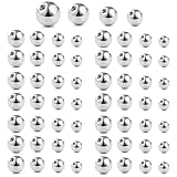 mkemka 60 StüCk Piercing Kugeln 1,6mm Silber Ersatzkugel Schraubkugel 3/4/5/6mm Piercing Kugel Bauchnabelpiercing Kugeln füR Piercing Nase Lippe Augenbrauen Zunge