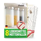 Chillife Mottenfalle Lebensmittel Set | 8 Pheromonfallen gegen Lebensmittelmotten | Effektive Mottenfalle für Haushalt & Garten | Motten bekämpfen einfach & unauffällig Lebensmittelmotten Falle