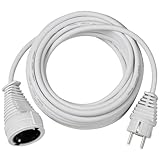 Brennenstuhl Qualitäts- Kunststoff-Verlängerungskabel mit Schutzkontakt-Stecker und -Kupplung (Verlängerungskabel für innen mit 5m Kabel) weiß