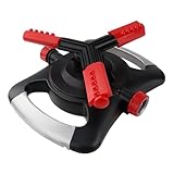 3-armiger, um 360° drehbarer Sprinkler für den Garten | Automatischer wassersparender Rasensprüher | Garten, Hinterhof, Blumenbeet, Gras, Außenbewässerung, Rasenpflege, Pflanzenbewässerung, Gartenarbe