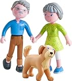 HABA 306147 - Little Friends Spielset Großeltern, Biegepuppen & Tiere ab 3 Jahren, Bunt