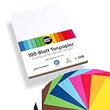 perfect ideaz • 100 Blatt Tonpapier DIN-A4, 10 Farben, 130 g/m², MADE IN GERMANY