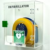 Erste Hilfe Defibrillator (AED) HeartSine SAM 360P, mit automatischer Schockauslösung für Laien und Profis, inkl. Acrylglaswandkasten mit Alarm