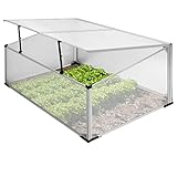 ECD Germany Alu Frühbeet Gewächshaus mit Zweiteiliges Dach, 100x60x40 cm, 0,6m² Fläche, aus transparentem Polycarbonat, witterungsbeständig, Treibhaus Frühbeetkasten Tomatenhaus Pflanzenhaus