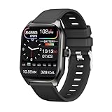 TAIHOM Fitness-Smartwatch für Android, iPhone 2, Farbdisplay, 7 Tage Akkulaufzeit, Blutsauerstoff, Herzfrequenz-Monitor, Schlaf-Tracking, wasserabweisend (Schwarz/Graphit)