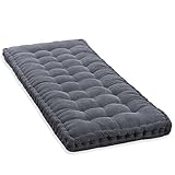 Dickes Bankkissen für 2-/3-Sitzer, Baumwollbank, 100 cm/120 cm, Sofa, Bodensitz, Matratze für Zuhause, Garten, Terrasse, Schaukel, Dunkelgrau, 150 x 50 cm