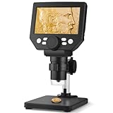 Mikroskop Digital, 4.3-Zoll 1080P USB Mikroskop mit 8 Einstellbare LED-Lichter, 1000X Digitalmikroskop für Kinder Erwachsene Schullabor, Microscope Digital zum Löten, Leiterplattenreparatur