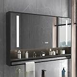 LED-beleuchteter Badezimmer-Spiegelschrank, stilvolle Aufbewahrung für Make-up und Pflege, 100 x 12 x 75 cm, modernes Design mit Touch-Tasten-Licht für ein verbessertes Waschtisch-Erlebnis