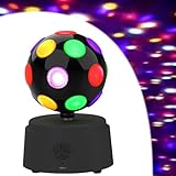 Dhqkqg Disco Kugel,360° Rotierende Discokugel mit Bluetooth,Musikgesteuerte und USB,Disco Licht mit Mehrfarbigen LED, Discolicht Partylicht Klein für Party,Weihnachten,Stereo-Surround-Sound-Effekt