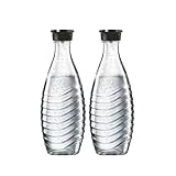 SodaStream 0,7L Crystal Glaskaraffe | Spülmaschinenfest | Kompatibel mit Crystal & Penguin | Elegantes Design | 2er-Pack