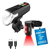FISCHER USB Beleuchtungs-Set | Bodenleuchte für mehr Sichtbarkeit und Schutz | Frontlicht 60 Lux, Schwarz