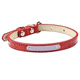 Halsband für kleine Hunde, verstellbar, mit Glitzer und Namensschild, Telefonnummer, Welpe, Hund, Gravur, Namensschild, personalisierbar