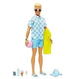 BARBIE Ken - Blonde Puppe mit blauem Hemd und Badehose,...