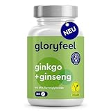Ginkgo + Ginseng Tabletten - 365 Stück für mentale Performance & Lebensenergie* - je 60 mg Ginkgo biloba Blattextrakt & Panax ginseng Wurzelextrakt pro Tag - optimal dosiert & sorgfältig laborgeprüft