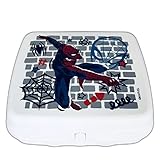 Tupperware to Go Twin Eco+ Spiderman Marvel weiß blau Brotdose Sandwich Box Behälter Kindi Twin Kind Kindergarten Schule