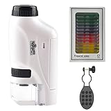 Taschenmikroskop, Handy Mikroskop 60X-120X, Mini Mikroskop mit LED Licht, Handmikroskop mit Ständer und Objektträger für Studenten Erleuchten Bildung Haus Schule Labor