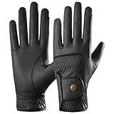 AFE Dublin Reithandschuhe aus echtem Leder, für Damen, Reithandschuhe, Leder, Schwarz, Größe M