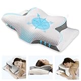 Lemeiler Orthopädisches Kissen Memory Foam Nackenschmerzen Ergonomisches Kissen Anti Schnarch Schlafkissen Kopfkissen für Rücken Seiten Bauchschläfer