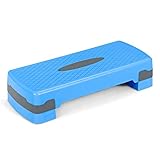 GOPLUS Aerobic Stepper, Höhenverstellbares Steppbrett, rutschfeste Step Bench, Trainingsgerät für Zuhause, mit 2 Stufen, bis 250 kg Belastbar, für Aerobic und Fitness-Workouts (Blau)