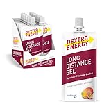 DEXTRO ENERGY LONG DISTANCE GEL MANGO-PASSION FRUIT + MAGNESIUM + NATRIUM - 12x50ml (12er Pack) - Energy Gel für lange Workouts, Kohlenhydrat Konzentrat mit Elektrolyt Zusatz und Palatinose