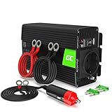 Green Cell® 300W/600W 24V auf 230V Sine Wave Volt kfz Spannungswandler Wechselrichter Power Solar Inverter DC AC Umwandler Stromwandler Wohnwagen Auto Modifizierte Sinus Zigarettenanzünder Steckdose