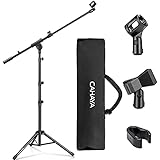 CAHAYA 2 in 1 Dual-Use Mikrofonständer boden Mikrofonstativ mit galgen, mit tragbare Tasche und zwei Mikrofonclips, geeignet für Bühnentreffen, Live-Sprache usw CY0239, Medium