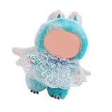 ZEPFJHE Elegantes Puppenkleid, abnehmbarer Spitzenschal mit Flügeln, Schleife, für 17 cm große Anime-Figuren, Party-Dekoration, Anime-Puppenkleidung für Sammler