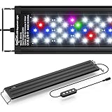 SEAOURA Aquarium LED Beleuchtung, Vollspektrum Aquarium Licht mit Timer Auto Ein/Aus, 10 Helligkeitsstufen Dimmbar, 3 Licht Modus für 46-60CM Süßwasser Aquarium, 14W