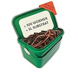 500 Kompostwürmer kaufen in 5L Kompoststarter Substrat - Eisenia Würmer produzieren Wurmhumus