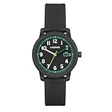 Lacoste Analog Quarzuhr für Kinder Kollektion LACOSTE.12.12 Kids mit Schwarzes Silikonarmband - 2030042