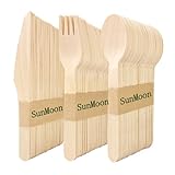 150 Pack Wegwerf-hölzernes Besteck-Set, umweltfreundliche...