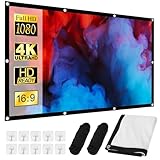 WANDGU 120 Zoll 16:9 HD 4K Display Videoprojektor: tragbar, faltbar, für den Außenbereich, Wandprojektion, doppelseitig, Anti-Falten-Projektion, Projektionsleinwand für Heimkino und Camping